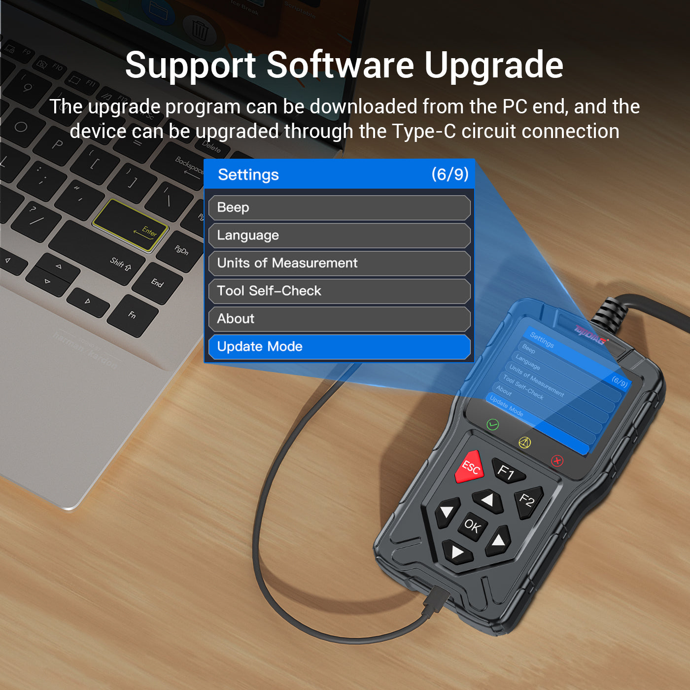 FLUTREE M60 2-in-1 OBD2 Motorcycle & Car Diagnostic Tool