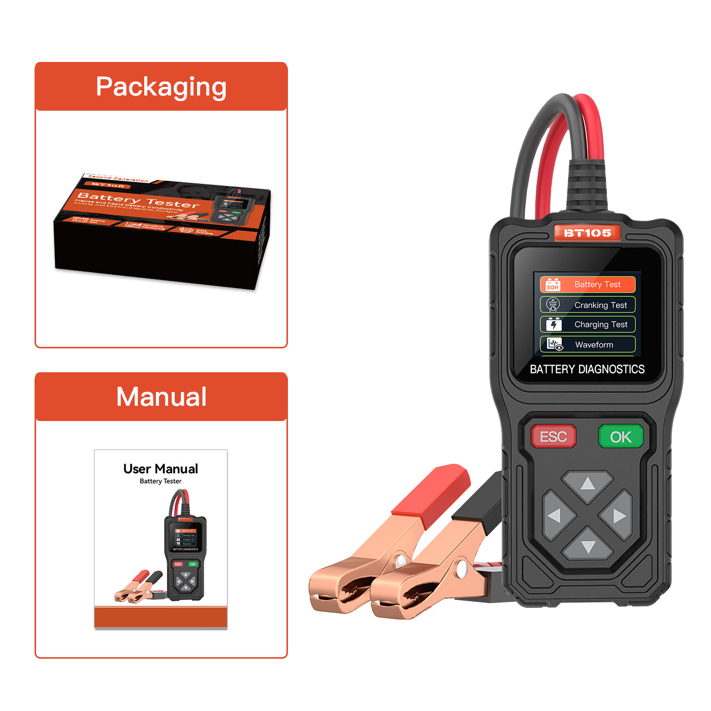 BT105 12V/24V Battery Diagnostic Tool