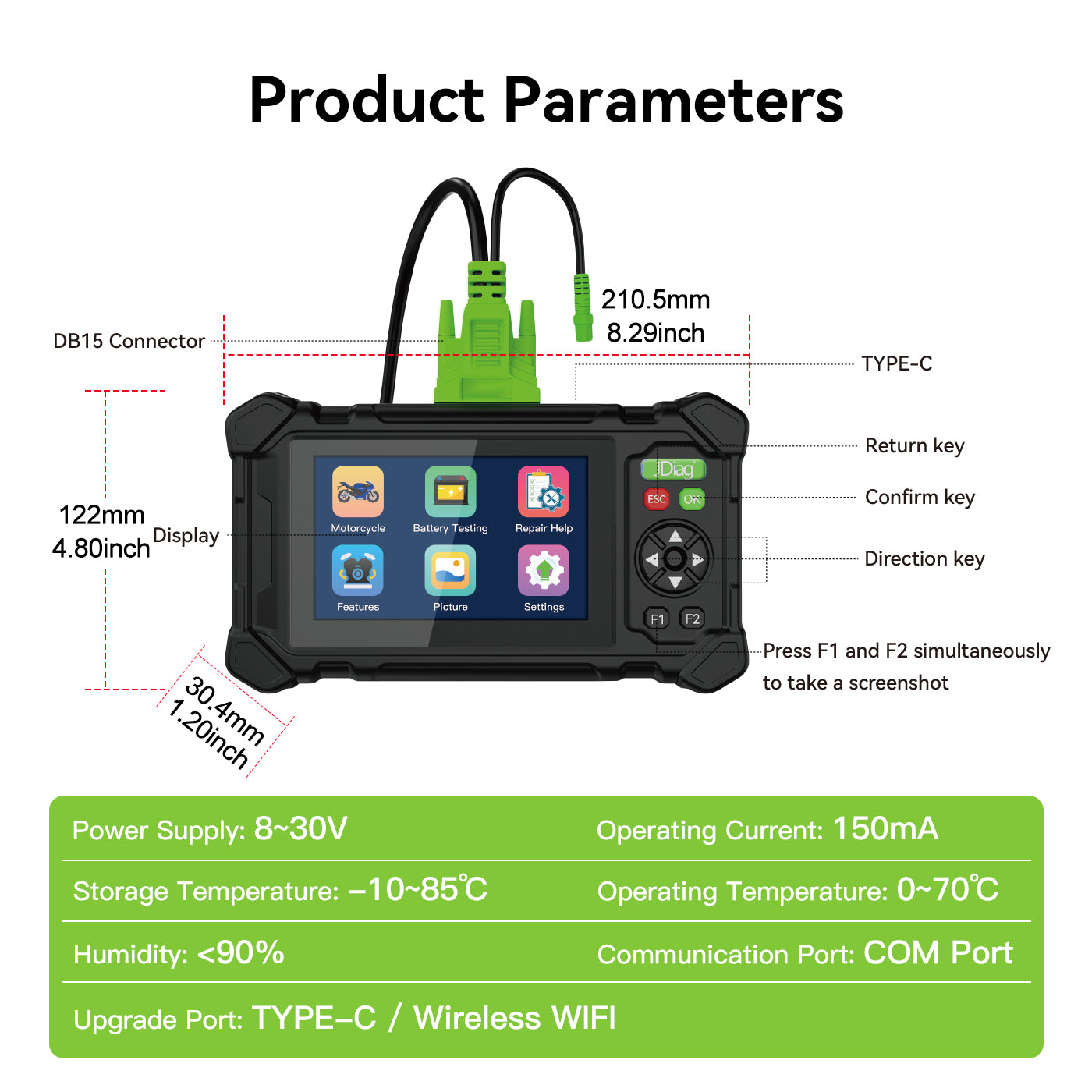 M208 Intelligent Motorcycle Diagnostic Scanner