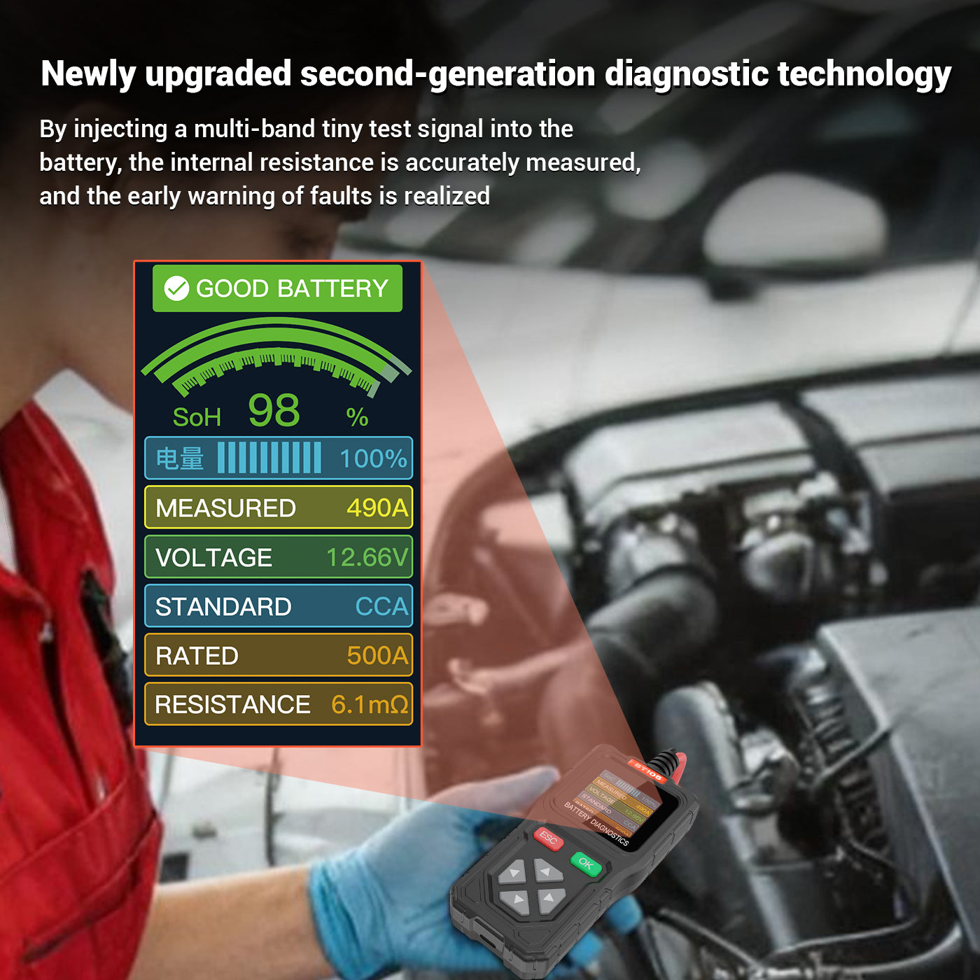 BT105 12V/24V Battery Diagnostic Tool