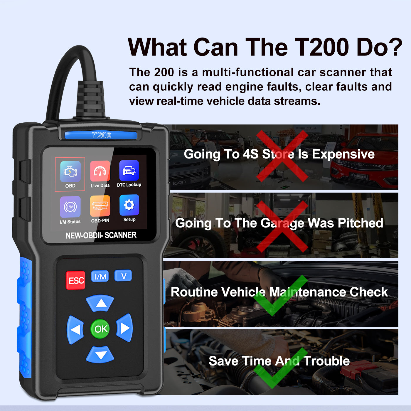 T200 OBD2 Car Diagnostic Scanner
