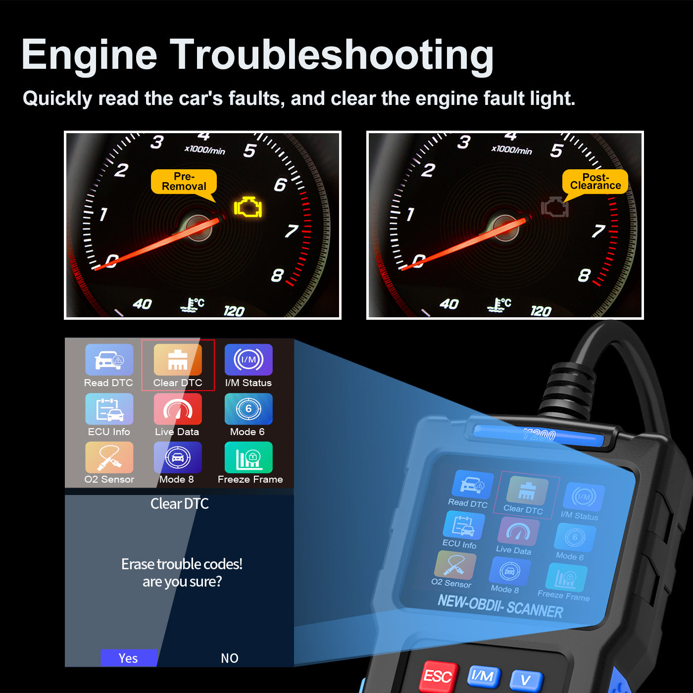 T200 OBD2 Car Diagnostic Scanner