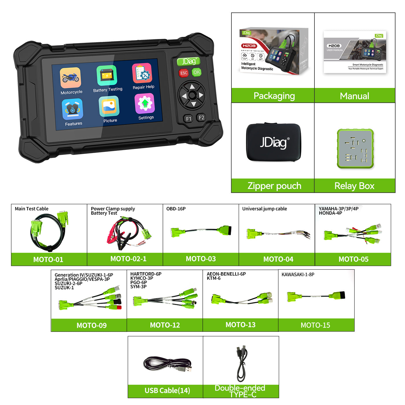 M208 Intelligent Motorcycle Diagnostic Scanner